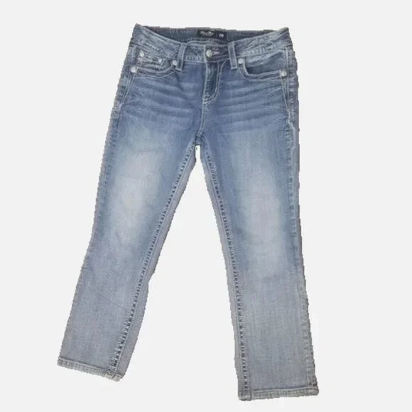 Miss Me Capri Jeans Sz 28 Fleua de Lis M3532 - Picture 8 of 12